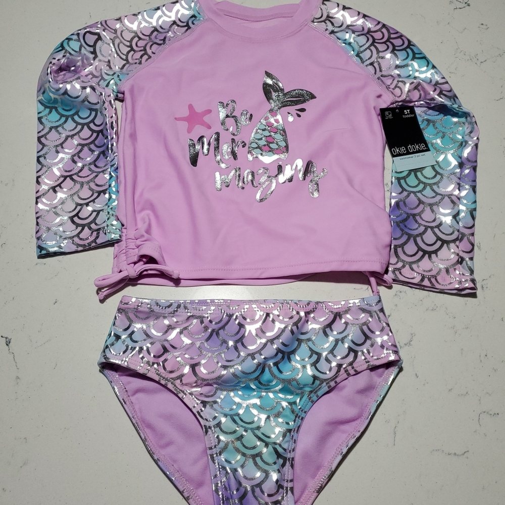 Kids Swim Set - Purple Mermaid Design